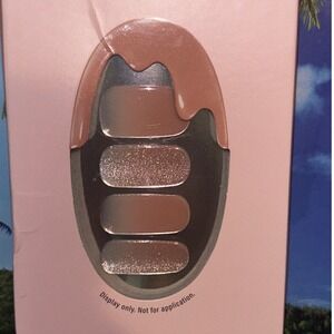 Dashing Diva Glaze Semi-Cured Gel Nail Strips Tan Brown Ombre Glitter 32ct LED